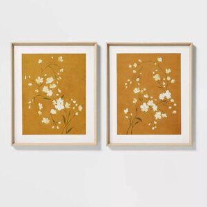 Threshold Studio McGee 20x24 Floral Spring Framed Wall Art (Set of‎ 2) - Target
